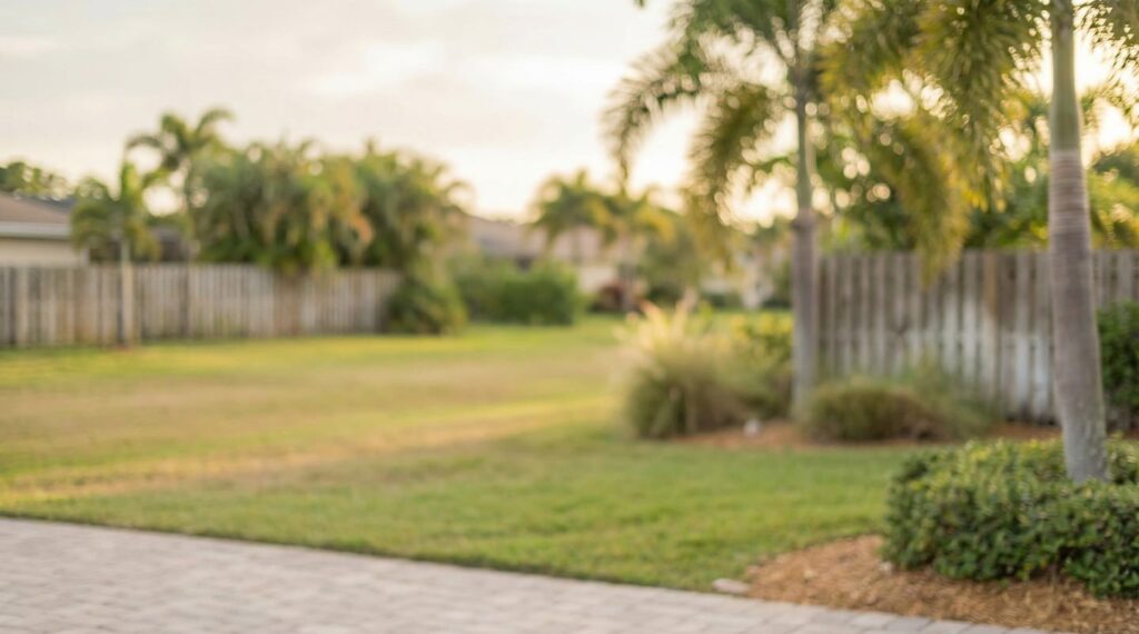 Residential lawn and driveway representing Palm Beach wildlife removal service areas
