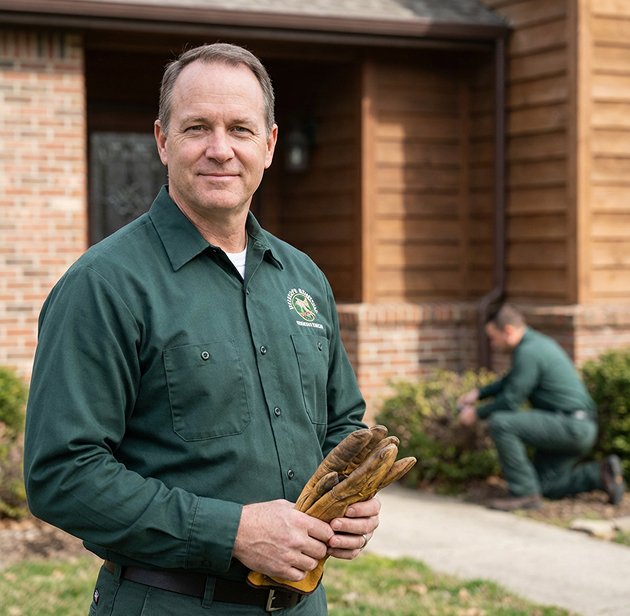 Palm Beach Wildlife Services technician standing outside with wildlife removal tools
